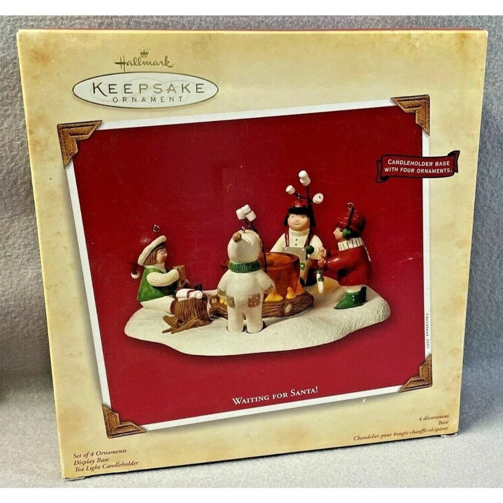 Hallmark Keepsake Ornament Waiting For Santa! Candle Holder Base 2003